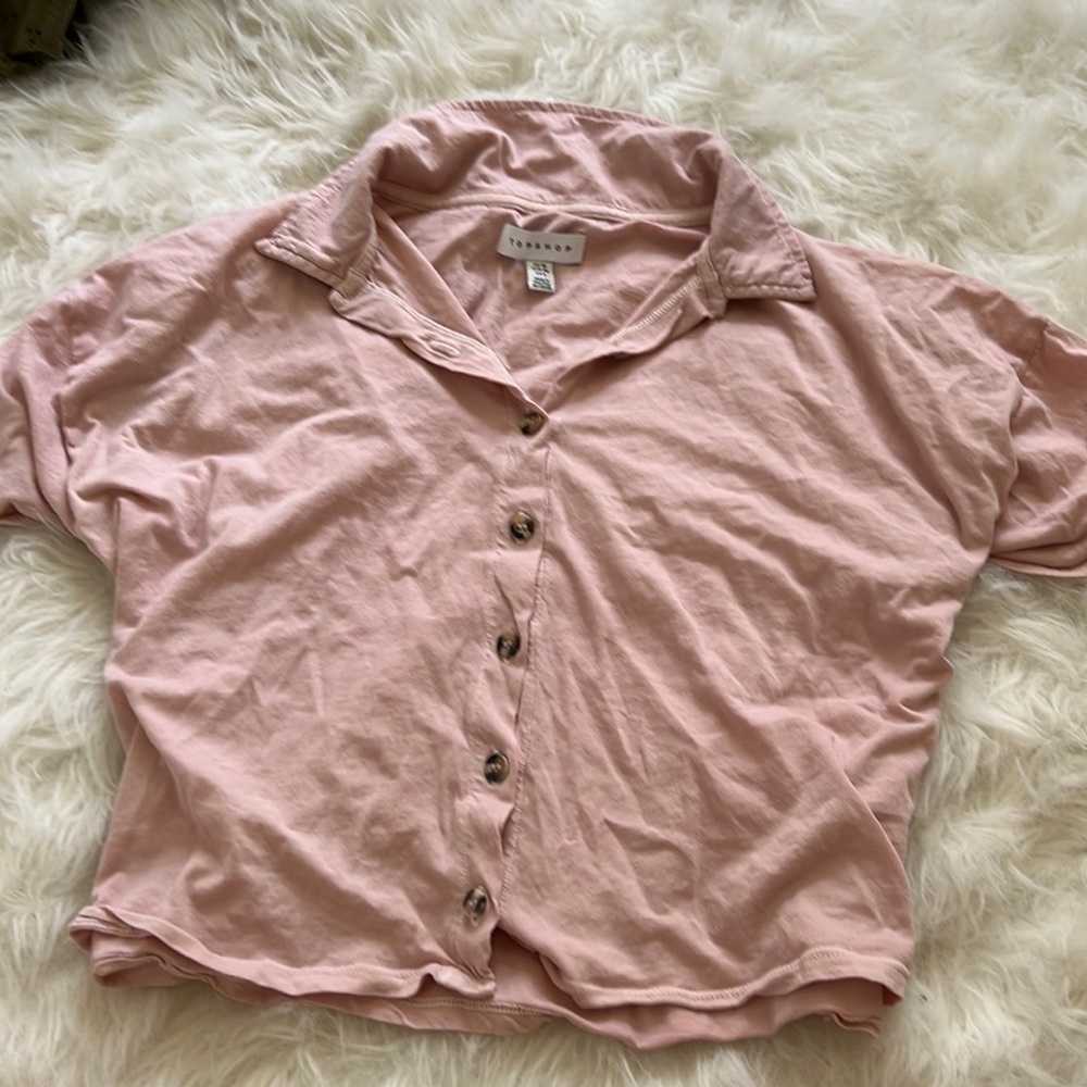 Pink top shop shirt